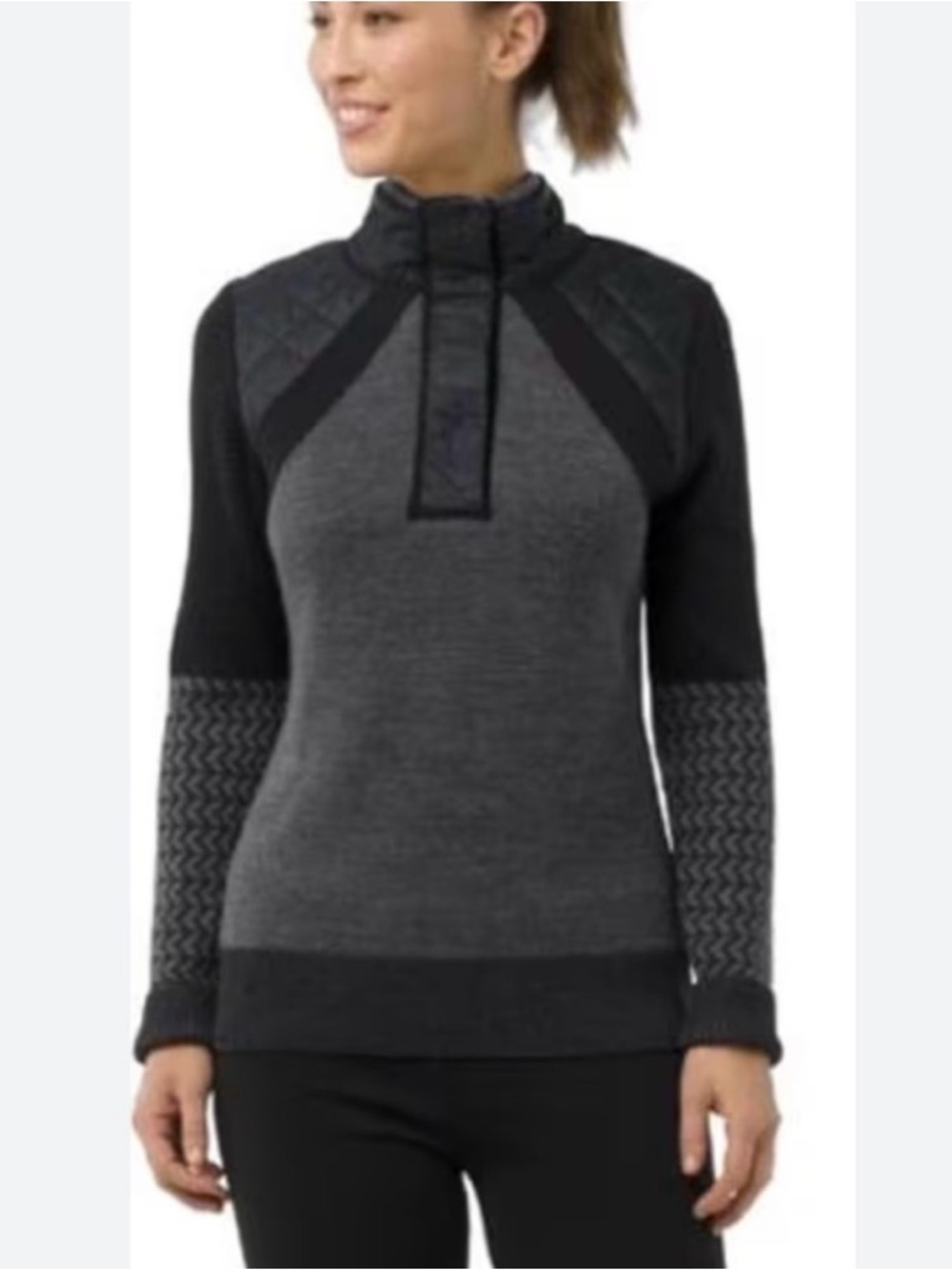 Smartwool Ski Ninja Pullover Sweater Women's Black and Gray Size S